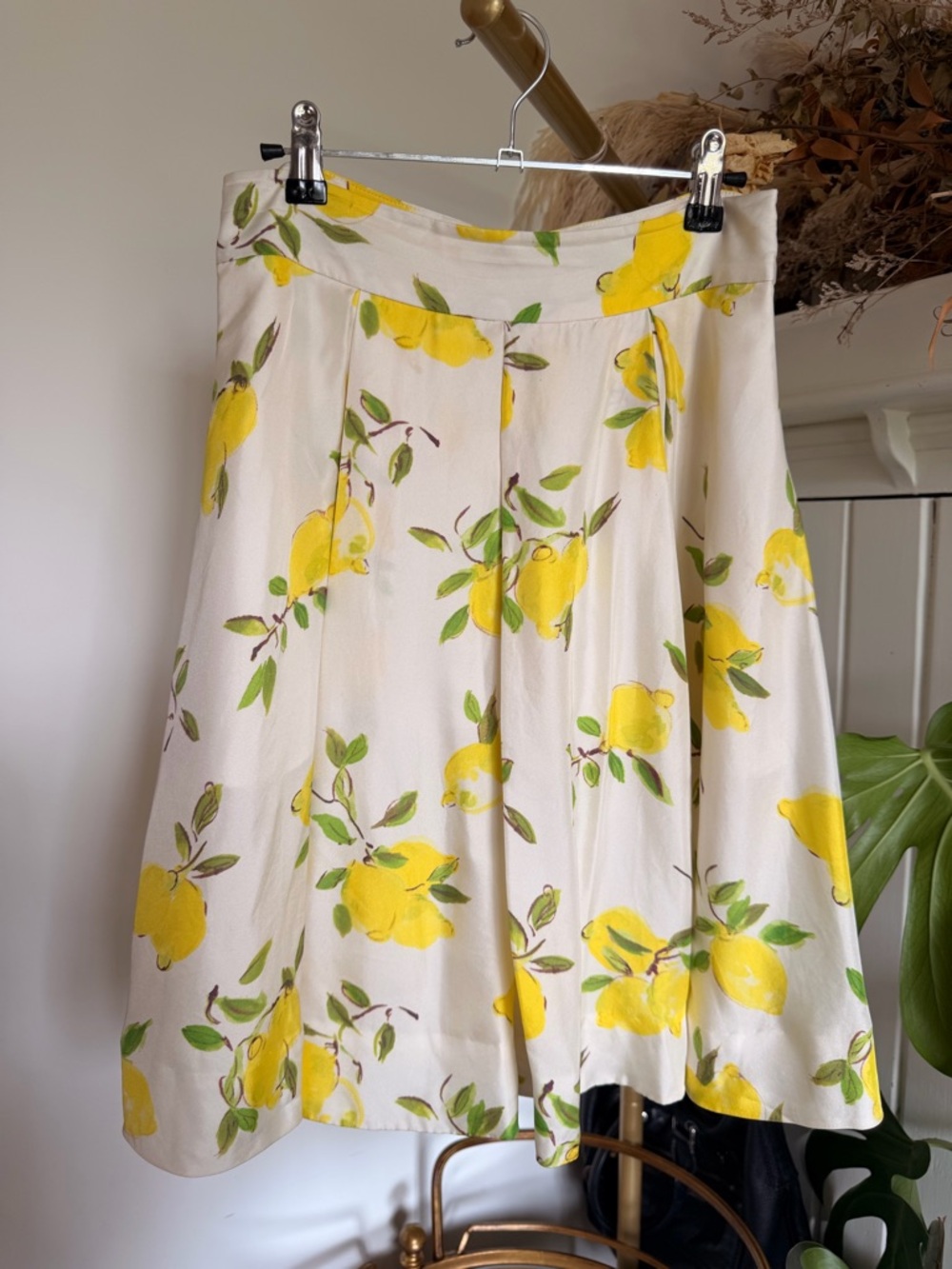 Kate Spade Silk Skirt with Yellow Lemon Print